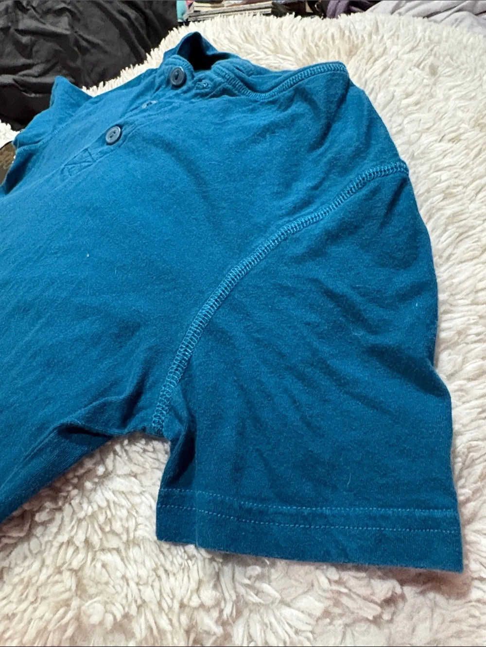 GAP Girl's Teal Henley Short Sleeve Shirt